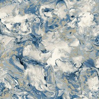 Image of Elixir Marble Wallpaper Blue / Gold Muriva 166504