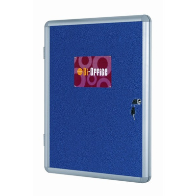 Bi-Office Lockable Felt Noticeboard Display Case 2380 x 1180mm (40 x A4) RED