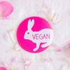 Image of 'Vegan' pink pocket mirror
