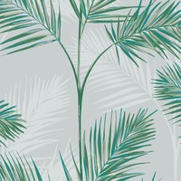 Image of South Beach Palm Leaf Wallpaper Stone Grey Fine Decor FD42678