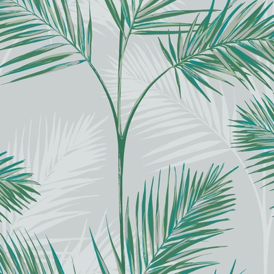 South Beach Palm Leaf Wallpaper Stone Grey Fine Decor FD42678