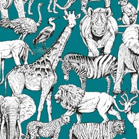 Image of Jungle Animals Wallpaper Green Graham and Brown 107692