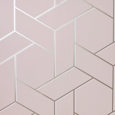 Parquet Geo Wallpaper Pink / Rose Arthouse 695500