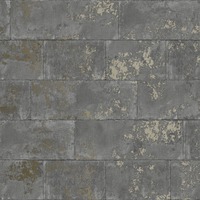 Image of Metallic Brick Wallpaper Charcoal Rasch 248685