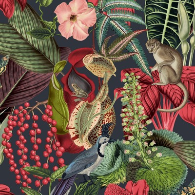 Amazon Wallpaper Black / Red GranDeco JF2201
