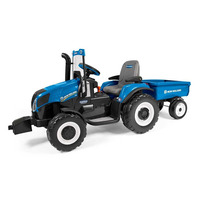 Image of Peg Perego New Holland T8 12v Ride On Tractor With Trailer