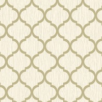 Image of Crystal Trellis Wallpaper Ivory / Gold Debona 8898