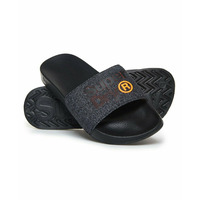 Lineman Pool Sliders - Black/Black Grit/Hazard Orange - S 