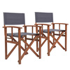 Image of FSC&#174; Certified Wooden Pair of Folding Directors Chairs Grey