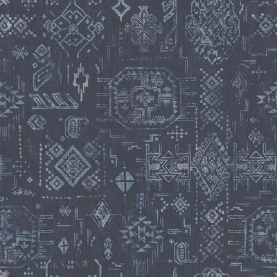 Global Fusion Aztec Wallpaper Blue Galerie G56383