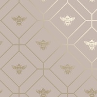 Image of Honeycomb Bee Wallpaper Pink Holden 13083