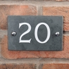 Image of Slate house number 20 v-carved with white infill numbers