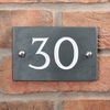 Image of Slate house number 30 v-carved with white infill numbers