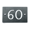 Image of Slate house number 60 v-carved with white infill numbers