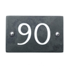 Image of Slate house number 90 v-carved with white infill numbers