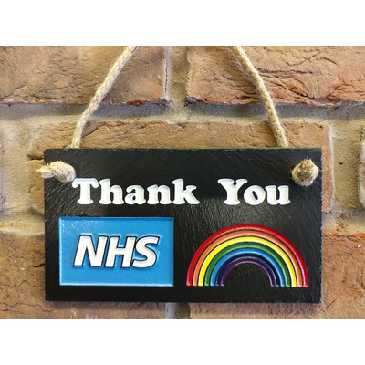 support the NHS slate hanging sign 10% to charity