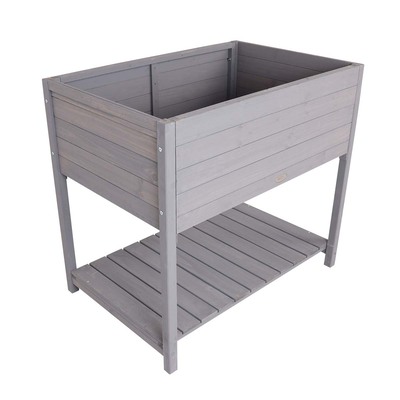FSC&#174; 100% Certified Wooden Planter - Grey