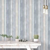 Image of Evergreen Waterfall Stripe Wallpaper Blue Galerie 7351