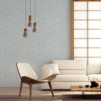 Image of Evergreen Grassy Tile Wallpaper Blue Beige Galerie 7356