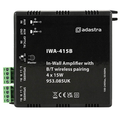 In-Wall Stereo Amplifier with Bluetooth Connectivity- 4 x 15W