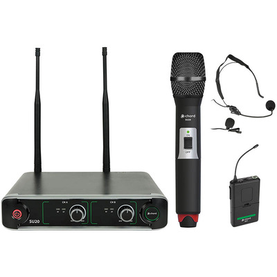 Dual UHF Combo Microphone Set with Compact Receiver - 863.42MHz & 864.3MHz