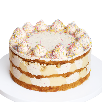 Vanilla Birthday Cake - Three Tier (6 + 8 Diameter)