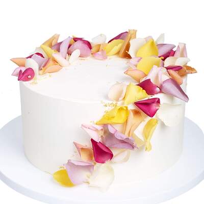 Wheat Free Roses In Bloom Cake - Two Tier (6 + 8 Diameter)
