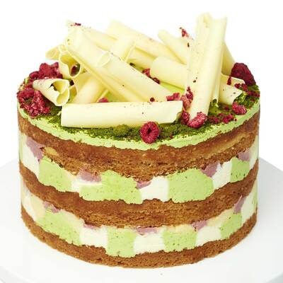 Matcha Raspberry Cake - Three Tier (6 + 8 + 10 Diameter)