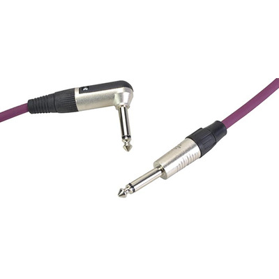 Guitar Lead Right Angle Jack to Straight Jack 3m Purple