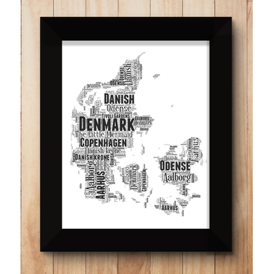 Personalised Denmark Word Art Map