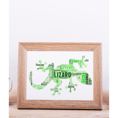 Gecko Lizard Word Art