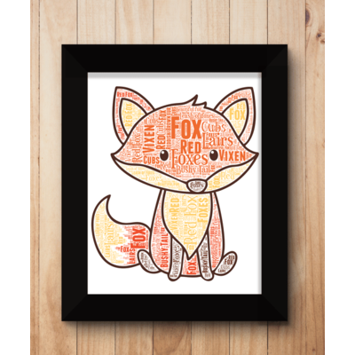 Personalised Fox Word Art