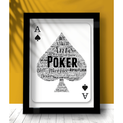 Personalised Poker Player Word Art Picture Gift
