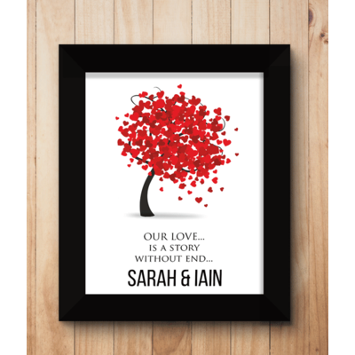 Personalised Love Tree Typography Print