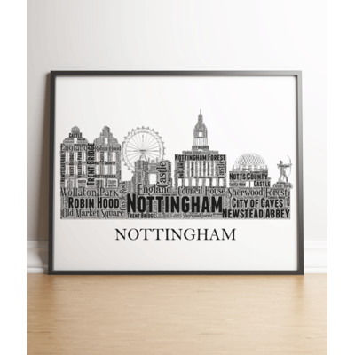 Personalised Nottingham City Skyline Word Art Picture Frame