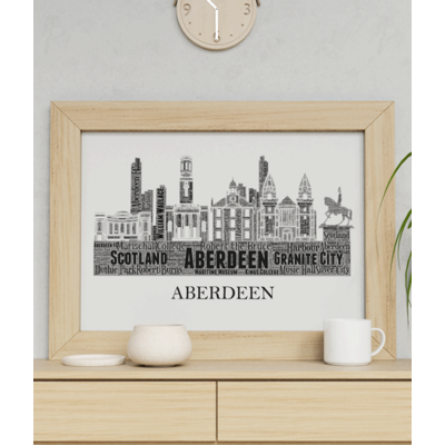 Personalised Aberdeen Skyline Word Art