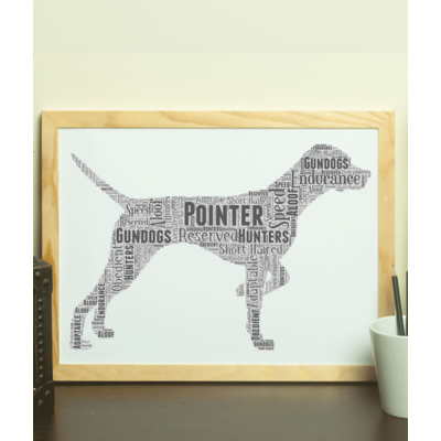 Personalised English Pointer Dog - Word Art Picture