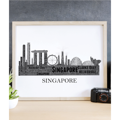 Personalised Singapore Skyline Word Art
