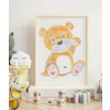 Personalised Teddy Bear Word Art Print - Nursery Picture