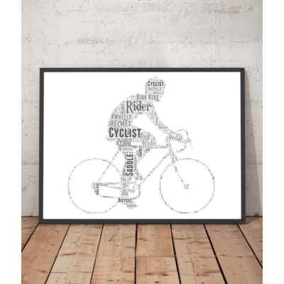 Personalised Cycling Bike Rider Word Art Gift