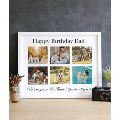 Personalised Dad Birthday Gift - Photo Collage Frame