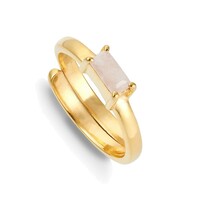 Image of Nivarna Small Adjustable Ring - Gold & Morganite
