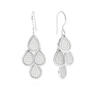 Image of Classic Beaded Chandelier Earrings - Silver