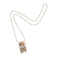 Image of Alhambra Beaded Necklace - Pink, Cream & Gold