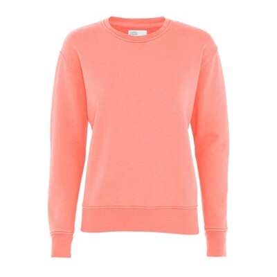 Classic Crew Organic Cotton Sweatshirt - Bright Coral