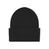 Merino Wool Classic Beanie Hat - Deep Black