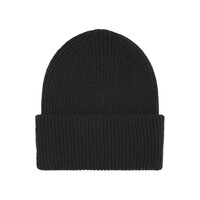 Image of Merino Wool Classic Beanie Hat - Deep Black