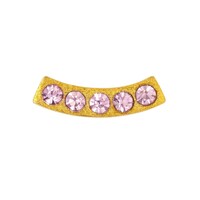 Image of Happy Crystal Stud Earring - Gold & Rose