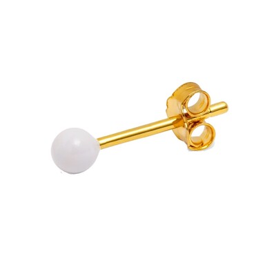 Single Colour Ball Earring - White