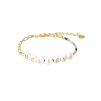 Image of Exclusive Believe Beaded Bracelet - Gold & Green